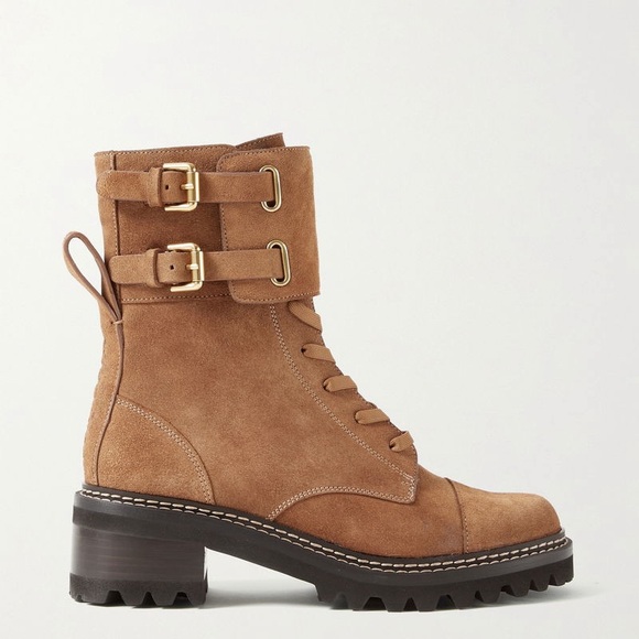 See By Chloe Shoes - See by Chloe Mallory Suede Combat Boots